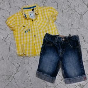 Cutest shirt and denim short set